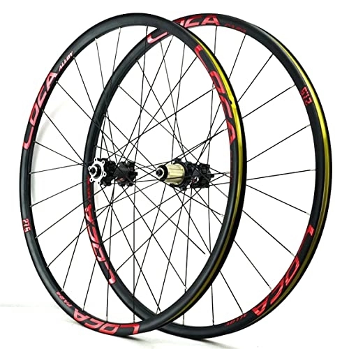 Mountain Bike Wheel : Mountain Bike Front Rear Wheels MTB Bike Wheelset For 12 Speed 8-11S Need Spacers 26 / 27.5 / 29 Inch Disc Brake Aluminum Alloy Rim Quick Release (Color : Red, Size : 29.5INCH)