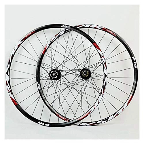 Mountain Bike Wheel : Mountain Bike MTB Bicycle 26 27.5 29in Double Wall Rims Hub Sealed Bearing Bike Wheels Disc Brake Barrel Shaft 7-11 Speed 32H (Color : B, Size : 29in)
