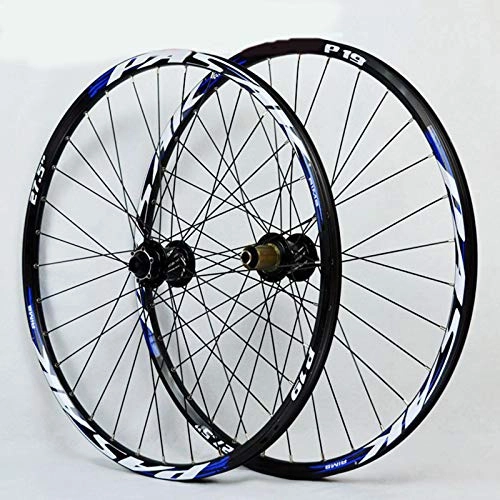 Mountain Bike Wheel : Mountain Bike MTB Bicycle 26 27.5 29in Double Wall Rims Hub Sealed Bearing Bike Wheels Disc Brake Barrel Shaft 7-11 Speed 32H (Color : C, Size : 27.5in)