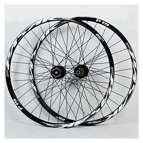 Mountain Bike Wheel : Mountain Bike MTB Bicycle 26 27.5 29in Double Wall Rims Hub Sealed Bearing Bike Wheels Disc Brake Barrel Shaft 7-11 Speed 32H (Color : D, Size : 26in)
