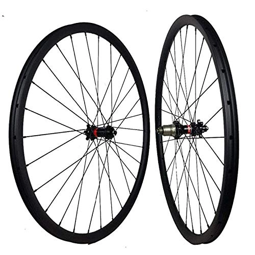 Mountain Bike Wheel : Mountain Bike MTB Wheelset, 27.5inch Carbon Bicycle Front and Rear Wheels Disc Brake Hubs Quick Release 28 Holes For 8 9 10 11 Speed