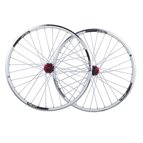 Mountain Bike Wheel : Mountain Bike Rims Wheel, Bicycle Wheelset 26 Inch Bicycle, Wheelset Double Wall Quick Release Rim V-Brake Disc Brake 7-8-9-10 Speed, 32Holes