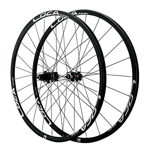 Mountain Bike Wheel : Mountain Bike Wheel Set, 26 / 27.5 / 29 Inch Cycling Wheels Quick Release Disc Brake 5-claw Tower Base 12 Speed (Color : Black)