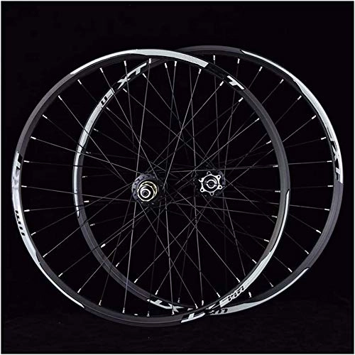 Mountain Bike Wheel : Mountain Bike Wheel Set 26 27.5 29 on Mountain Bike Bicycle Double Layer Aluminum Rim Sealed Bearing 7-11 Speed Cassette Hub Disc Brake 1100G QR 24H, Black, 27.5