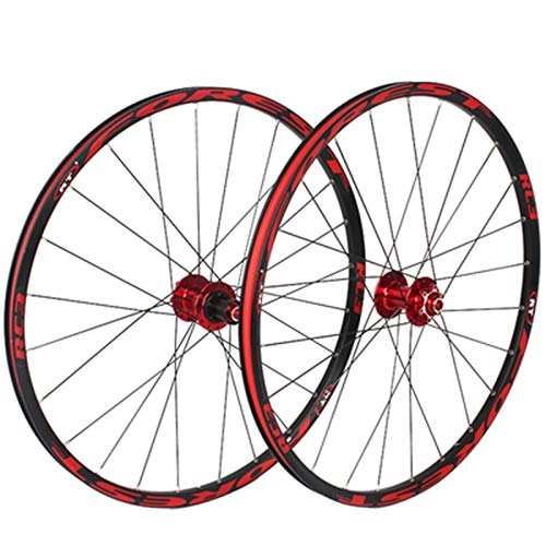 Mountain Bike Wheel : Mountain Bike Wheel Set, 26 27.5 Inch Aluminium Hub Disc Brake Quick Release Buckling Resistant Tyres 7-11 Speed Cassette for 1.5-2.4" (Color : A, Size : 26inch)
