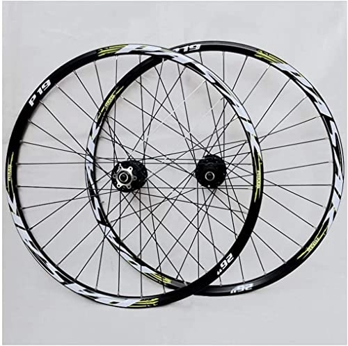 Mountain Bike Wheel : Mountain Bike Wheel Set, Double Walled Aluminum Alloy Disc Brake, Six Claw Tower Base, 26 27.5 29 Inches (Color : Schwarz, Size : 29INCH)