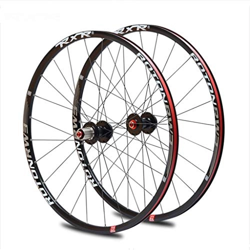 Mountain Bike Wheel : Mountain Bike Wheel Super Loud 5 Palin Aluminum Alloy Rim Bicycle Wheels Set Red, 26