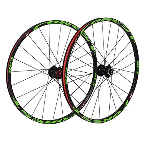 Mountain Bike Wheel : Mountain Bike Wheels, 26 27.5 Inch MTB Bike Wheel Set Disc Rim Brake 8 9 10 11 Speed 24 Holes Aluminum Hub Quick Release Buckling Resistant (Color : E, Size : 26inch)