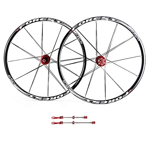 Mountain Bike Wheel : Mountain bike wheels, 26-inch double-walled MTB rim Quick release V-brake Bicycle wheel set Hybrid 24-hole disc 8 9 10-speed