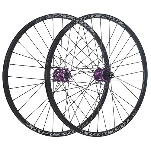 Mountain Bike Wheel : Mountain Bike Wheelset 24 / 26 / 27.5 / 29 Inch Disc Brake Sealed Bearing Support 8-12 Speed Cassette Quick Release Wheel Set Front / Rear Wheels 32H (Color : Purple, Size : 29inch)