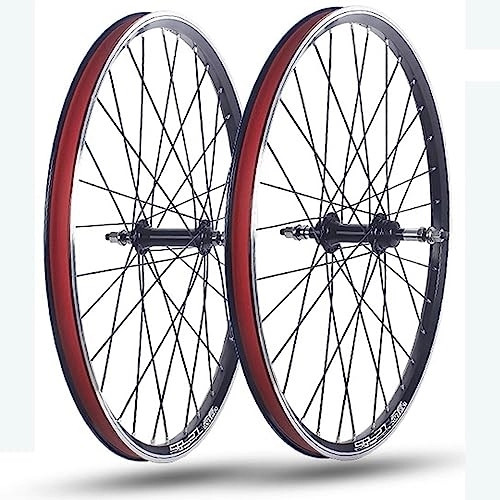 Mountain Bike Wheel : Mountain bike wheelset 24 inch Folding Bicycle Wheel Set V-brake rims Ball bearing hubs Support 6-9 speed Rotary freewheel Thru Axle Front 100mm Rear 135mm
