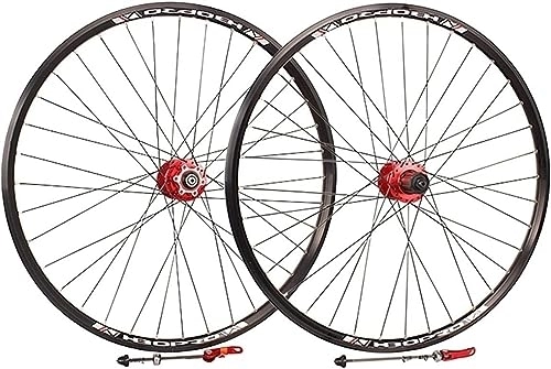 Mountain Bike Wheel : Mountain Bike Wheelset 26'' / 27'' / 29 Inch Mountain Bike Wheel Rims Disc Brakes Quick Release Wheels Box Hubs Wheelsets (Color : Red, Size : 29inch)