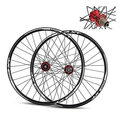 Mountain Bike Wheel : Mountain Bike Wheelset 26" / 27.5" / 29", Aluminum Alloy Rim 32H Disc Brake MTB Wheelset, Quick Release Front Rear Wheels Black Bicycle Wheels, Bike Wheels For 7-11 Speed Cassette