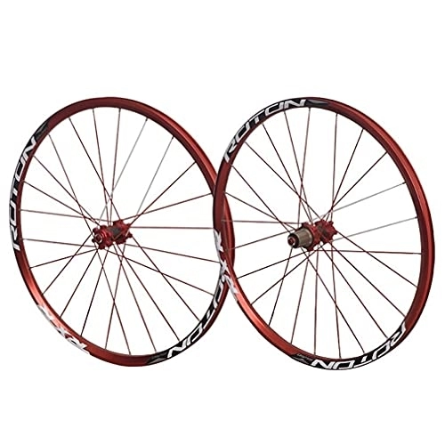 Mountain Bike Wheel : Mountain Bike Wheelset 26 / 27.5 / 29" Bicycle Rim MTB Disc Brake Quick Release Wheels 32H Carbon Hub For 7 / 8 / 9 / 10 / 11 Speed Cassette Flywheel 1829g (Color : Red, Size : 27.5'')