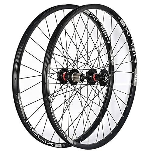 Mountain Bike Wheel : Mountain Bike Wheelset 26" / 27.5" / 29", Disc Brake Bike Wheels for 8-11 Speed Cassette, 32H Hub MTB Wheels Quick Release, MTB Wheelset Aluminum Alloy (Color : Black, Size : 26 inch)
