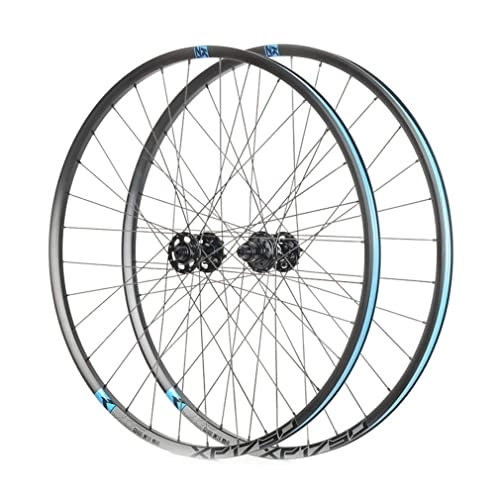 Mountain Bike Wheel : Mountain Bike Wheelset 26 / 27.5 / 29" Disc Brake MTB Quick Release Wheels Rim 32H Hub For 11 / 12 Speed 1670g (Color : Blue, Size : 29inch)