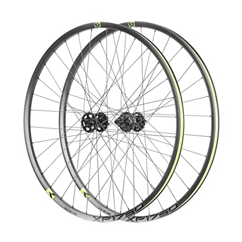 Mountain Bike Wheel : Mountain Bike Wheelset 26 / 27.5 / 29" Disc Brake MTB Quick Release Wheels Rim 32H Hub For 11 / 12 Speed 1670g (Color : Green, Size : 29inch)