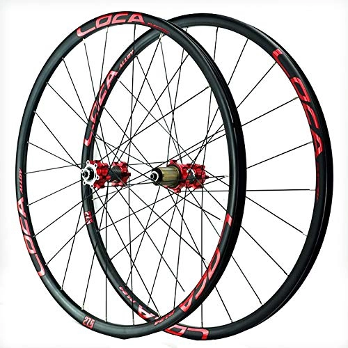 Mountain Bike Wheel : Mountain Bike Wheelset 26 / 27.5 / 29 Inch Disc Brake 24 Spoke 8-12speed Cassette Flywheel QR Sealed Bearing Hubs 1850g (Color : E, Size : 27.5in)