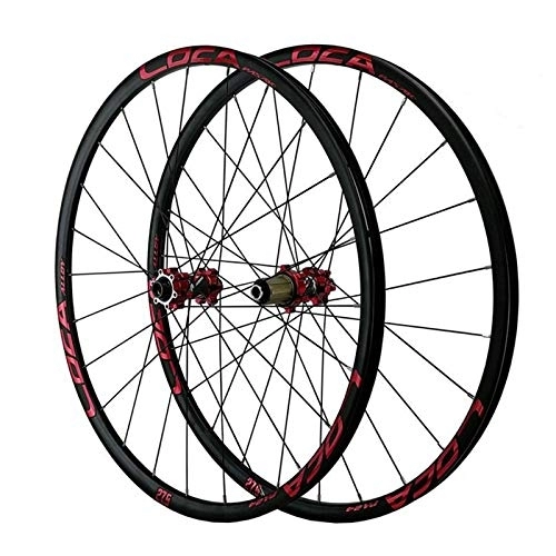 Mountain Bike Wheel : Mountain Bike Wheelset 26 / 27.5 / 29 Inch Disc Brake Bicycle Wheel Alloy Rim MTB 8-12 Speed With Straight Pull Hub 24 Holes (Color : F, Size : 27.5in)
