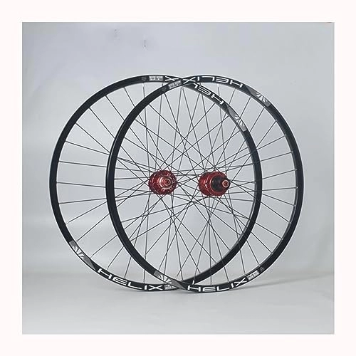 Mountain Bike Wheel : Mountain Bike Wheelset 26 / 27.5 / 29 Inch Disc Brake Sealed Bearing Hubs Support 8-9-10-11 Speed Cassette Quick Release Wheel Set Front / Rear Wheel 32H (Color : Red, Size : 27.5inch)