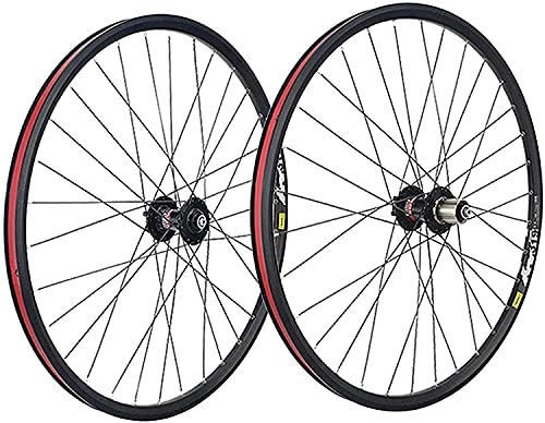 Mountain Bike Wheel : Mountain Bike Wheelset, 26 / 27.5 / 29 Inch Double Wall Aluminum Alloy Bicycle Wheel MTB Rim Quick Release Disc Brake 32H Premier 26 Inch(Size:29.5inch, Color:black)