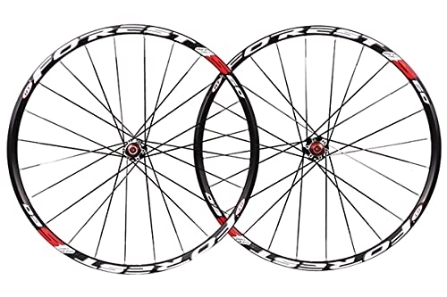 Mountain Bike Wheel : Mountain Bike Wheelset 26 27.5 29 Inch Double Wall Rim Disc Brake Mtb Wheels Sealed Bearing QR Hub For 7 / 8 / 9 / 10 / 11 Speed Cassette (Color : Black, Size : 26")