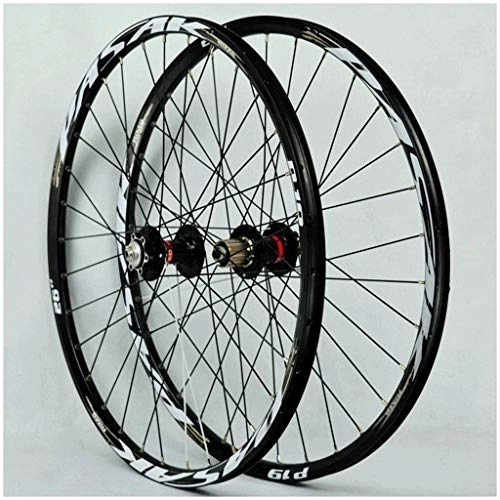 Mountain Bike Wheel : Mountain Bike Wheelset 26 27.5 29 Inch Double Wall Rim Front Rear Wheel Disc Brake Bicycle Wheel 32 Spoke for 7 8 9 10 11speed Cassette Flywheel Sealed Bearing Hubs QR (Black 29inch)