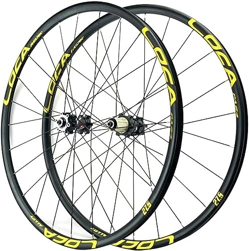 Mountain Bike Wheel : Mountain Bike Wheelset 26 27.5 29 Inch Mountain Bike Rims Bicycle Wheelset Quick Release Hubs 7 / 8 / 9 / 10 / 11 / 12 Variable Speed (Color : Gold, Size : 29'')