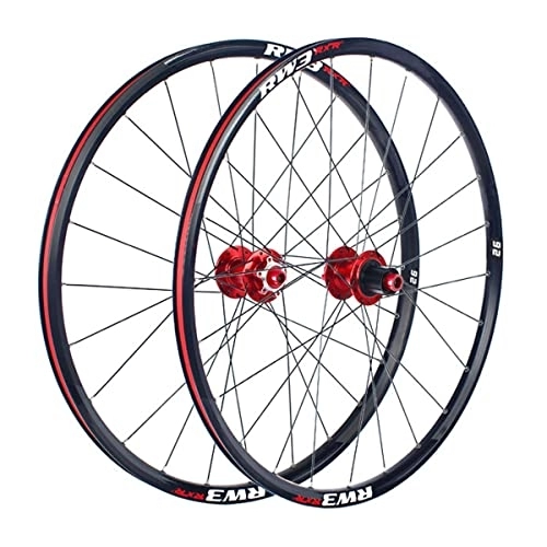 Mountain Bike Wheel : Mountain Bike Wheelset 26 / 27.5 / 29 Inch MTB Disc Brake Wheels Rim 24H Thru Axle Hub For 7 8 9 10 11 Speed Cassette 1900g (Color : Red, Size : 27.5 inch)