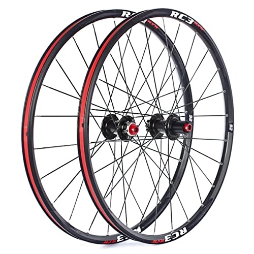 Mountain Bike Wheel : Mountain Bike Wheelset 26 / 27.5 / 29 Inch MTB Rim 24H Carbon Hub Thru Axle Disc Brake Wheels For 7 / 8 / 9 / 10 / 11 Speed Cassette 1800g (Color : Black, Size : 27.5'') (Black 27.5)