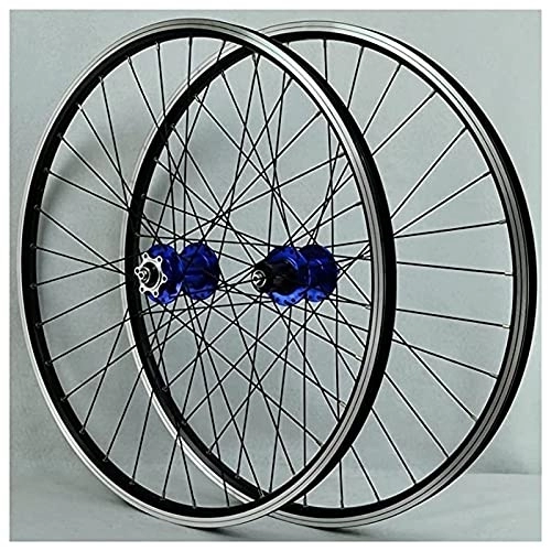 Mountain Bike Wheel : Mountain Bike Wheelset 26 / 27.5 / 29 Inch MTB Wheels Rim / Disc Brake Front Rear Wheel Set QR Hub, fit 7-11 Speed Cassette (Color : Blue, Size : 29")