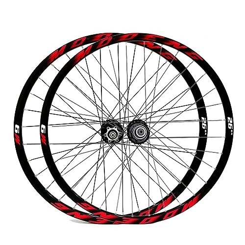 Mountain Bike Wheel : Mountain Bike Wheelset 26 27.5 29 Inch MTB Wheelset Quick Release Disc Brake 32H Rim Front Rear Wheels For 8 / 9 / 10 / 11 Speed Cassette (Color : Red, Size : 27.5in)