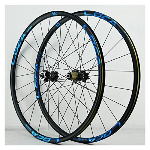 Mountain Bike Wheel : Mountain Bike Wheelset 26 27.5 29 Inch Quick Release Aluminum Alloy Disc Brake Cycling Bicycle Wheels 24 Hole Rim 8-12 Speed Gear (Color : E, Size : 27.5in)
