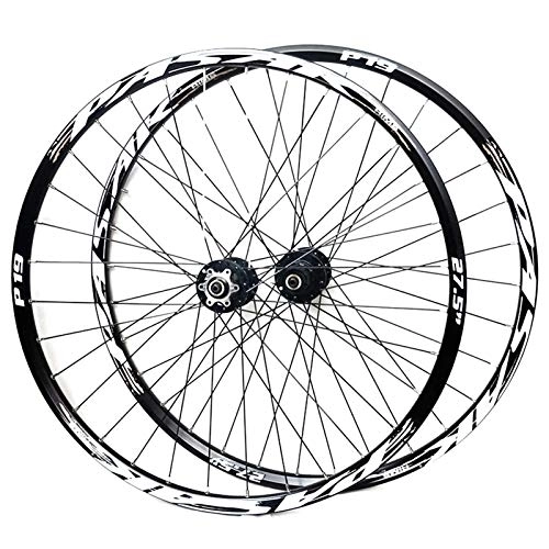 Mountain Bike Wheel : Mountain Bike Wheelset 26 27.5 29 InchDouble Wall Aluminum Alloy Disc Brake Cycling Bicycle Wheels 32 Hole Rim QR 7 / 8 / 9 / 10 / 11 Cassette Wheels (Color : Gold, Size : 29in)