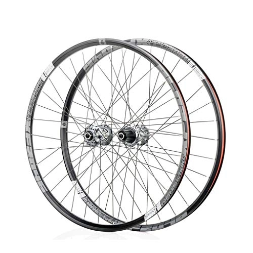 Mountain Bike Wheel : Mountain Bike Wheelset 26 / 27.5 / 29 Inches Aluminum Alloy The Classic 6 Pawl 72 Click System Barrel Shaft Quick Release Disc Brake Wheel Set (Color : Gray, Size : 29")