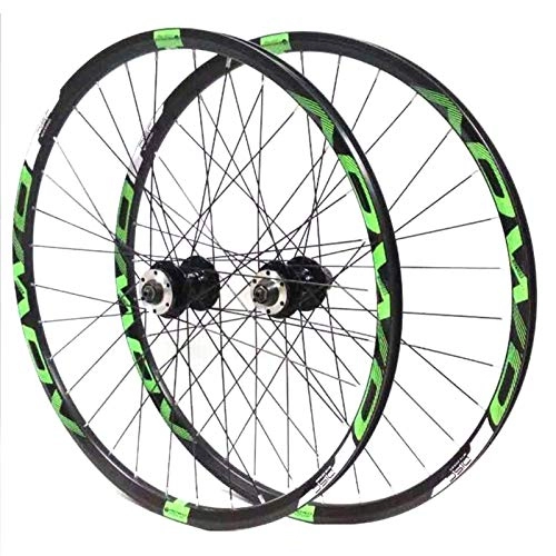 Mountain Bike Wheel : Mountain Bike Wheelset 26 / 27.5 / 29 Inches CNC Double Walled Alloy Rim MTB Set 32H Disc Brake QR 8-10 Speed Cassette Hubs Ball Bearing (Color : B, Size : 26in)