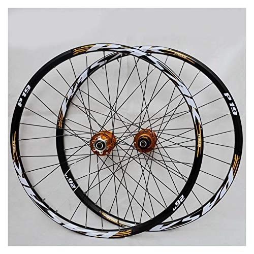 Mountain Bike Wheel : Mountain Bike Wheelset 26 / 27.5 / 29 Inches MTB Double Wall Rims Hub Sealed Palin Bearing Disc Brake QR 7 / 8 / 9 / 10 / 11 Speed 32H (Color : D, Size : 27.5in)