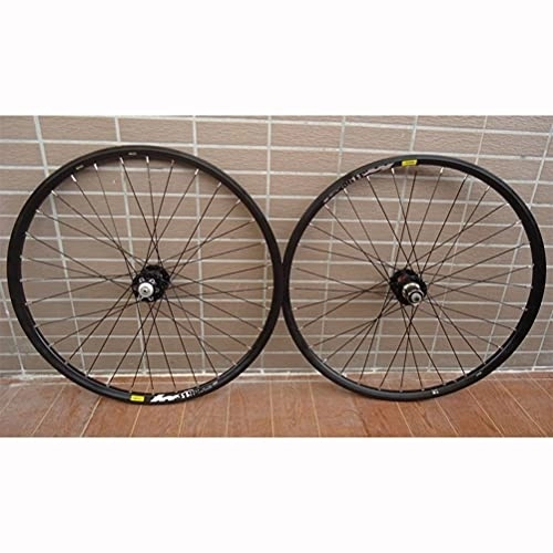 Mountain Bike Wheel : Mountain Bike Wheelset 26" / 27.5" / 29" Quick Release Disc Brake 32H High Strength Aluminum Alloy Rim Black Bicycle Wheel 8 / 9 / 10 Speed Cassette (Color : Red hub, Size : 27.5inch)