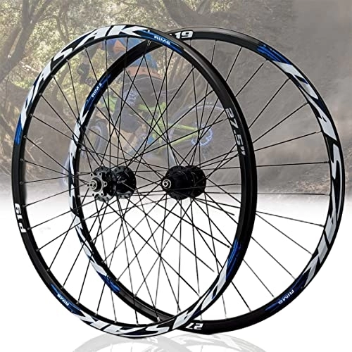 Mountain Bike Wheel : Mountain Bike Wheelset 26 / 27.5 / 29'' Quick Release Wheel Disc Brake Sealed Bearing Hub 32 Spokes Rim Fit 7-11 Speed Cassette (Color : Green, Size : 27.5in) (Blue 29in)