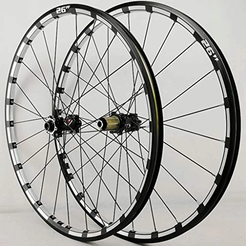 Mountain Bike Wheel : Mountain Bike Wheelset 26 27.5 Inch Disc Brake MTB Bicycle Rims Thru Axle DH Cycling Wheels Sealed Bearing 24H for 7 8 9 10 11 Speed Cassette