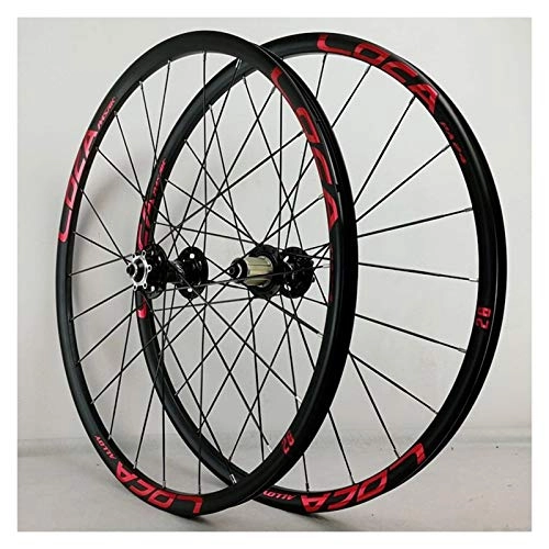 Mountain Bike Wheel : Mountain Bike Wheelset 26 / 27.5 Inch Double Wall Alloy Rim 24 Hole Disc Brake Quick Release Sealed Bearing 8-12 Speed Card Hub (Color : C, Size : 26in)
