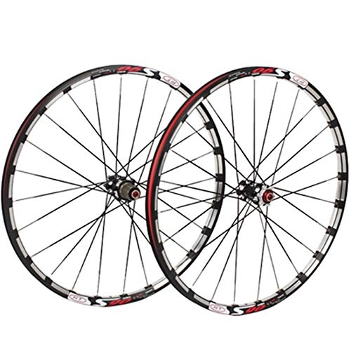 Mountain Bike Wheel : Mountain Bike Wheelset 26 27.5 Inch Double Wall MTB Rim Quick Release Disc Brake 6 Pawl 8 9 10 Speed With Straight Pull Hub 24 Holes (Color : A, Size : 26in)