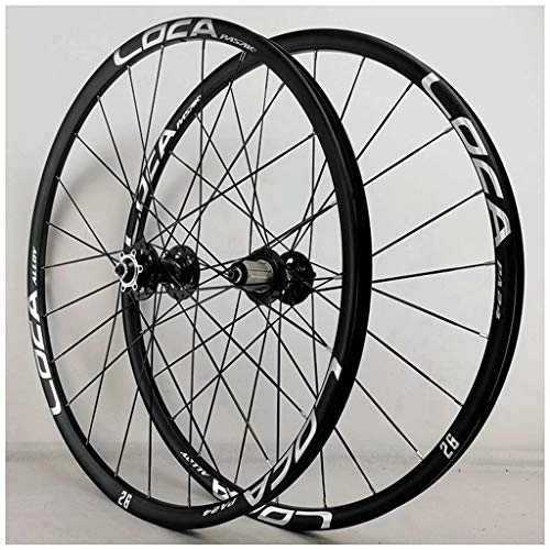 Mountain Bike Wheel : Mountain Bike Wheelset 26 / 27.5'' MTB Disc Brake Wheels Double Wall Alloy Rim Quick Release Hub 24H 8 / 9 / 10 / 11 / 12 Speed Cassette (Color : Silver, Size : 27.5inch)