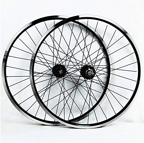 Mountain Bike Wheel : Mountain Bike Wheelset 26 Double Wall Quick Release Front and Rear Bicycle Wheelset Aluminum Alloy Disc / V-Brake Cycling 32 Holes 7-11 Speed (Color: B)