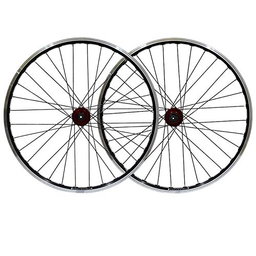 Mountain Bike Wheel : Mountain Bike Wheelset 26 Inch Disc / V Brake Mtb Bicycle Front + Rear Wheel Double Wall Rim Quick Release 7 8 9 Speed 32 Hole