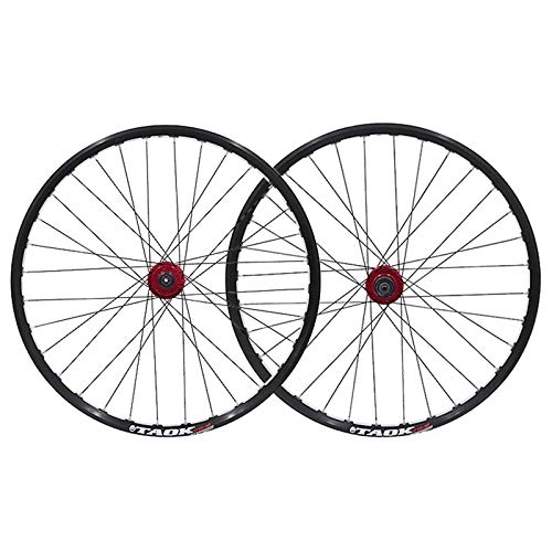 Mountain Bike Wheel : Mountain Bike Wheelset 26 Inch Double Wall Alloy Rim Tires 1.75-2.1" Disc Brake 7 8 9 Speed Quick Release Freewheel 32H (Color : C)