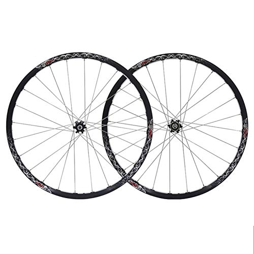 Mountain Bike Wheel : Mountain Bike Wheelset 26 Inch Double Wall MTB Rim Quick Release Disc Brake Palin Bearing 8 9 10 Speed With Straight Pull Hub 24 Holes (Color : C)