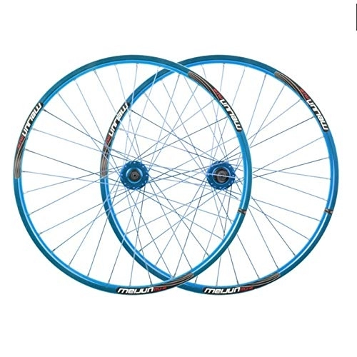 Mountain Bike Wheel : Mountain Bike Wheelset 26 MTB Bike Front And Rear Double Wall Alloy Rims Disc Brake Cassette Fiywheel Hub QR 7 / 8 / 9 / 10 Speed 32H (Color : D)