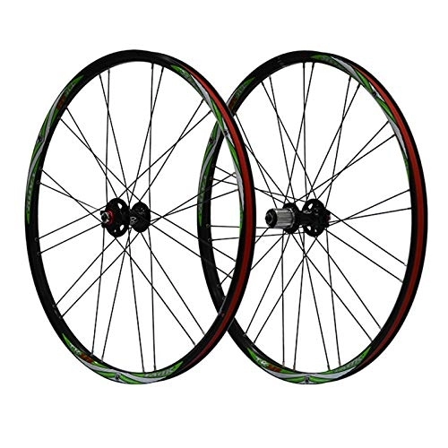 Mountain Bike Wheel : Mountain Bike Wheelset 26 MTB Double Layer Alloy Rim 7 8 9 Speed Disc Brake Quick Release Front And Rear 24 / 28 Holes (Color : F)
