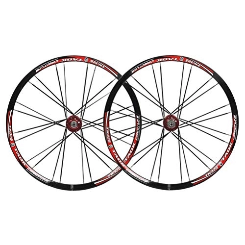 Mountain Bike Wheel : Mountain Bike Wheelset 26 MTB Double Walled Alloy Rim Disc Brake Bicycle Wheels 24H QR 8-10 Speed Sealed Bearing Cassette Hubs (Color : F)
